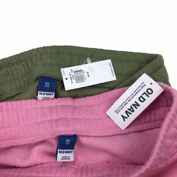 Lot Of 2 Old Navy Sweatpants Comfy Jogger Pants Size XS / 5 Pink & Olive Girls - Picture 8 of 8